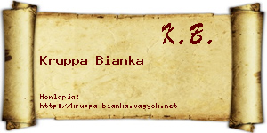 Kruppa Bianka névjegykártya